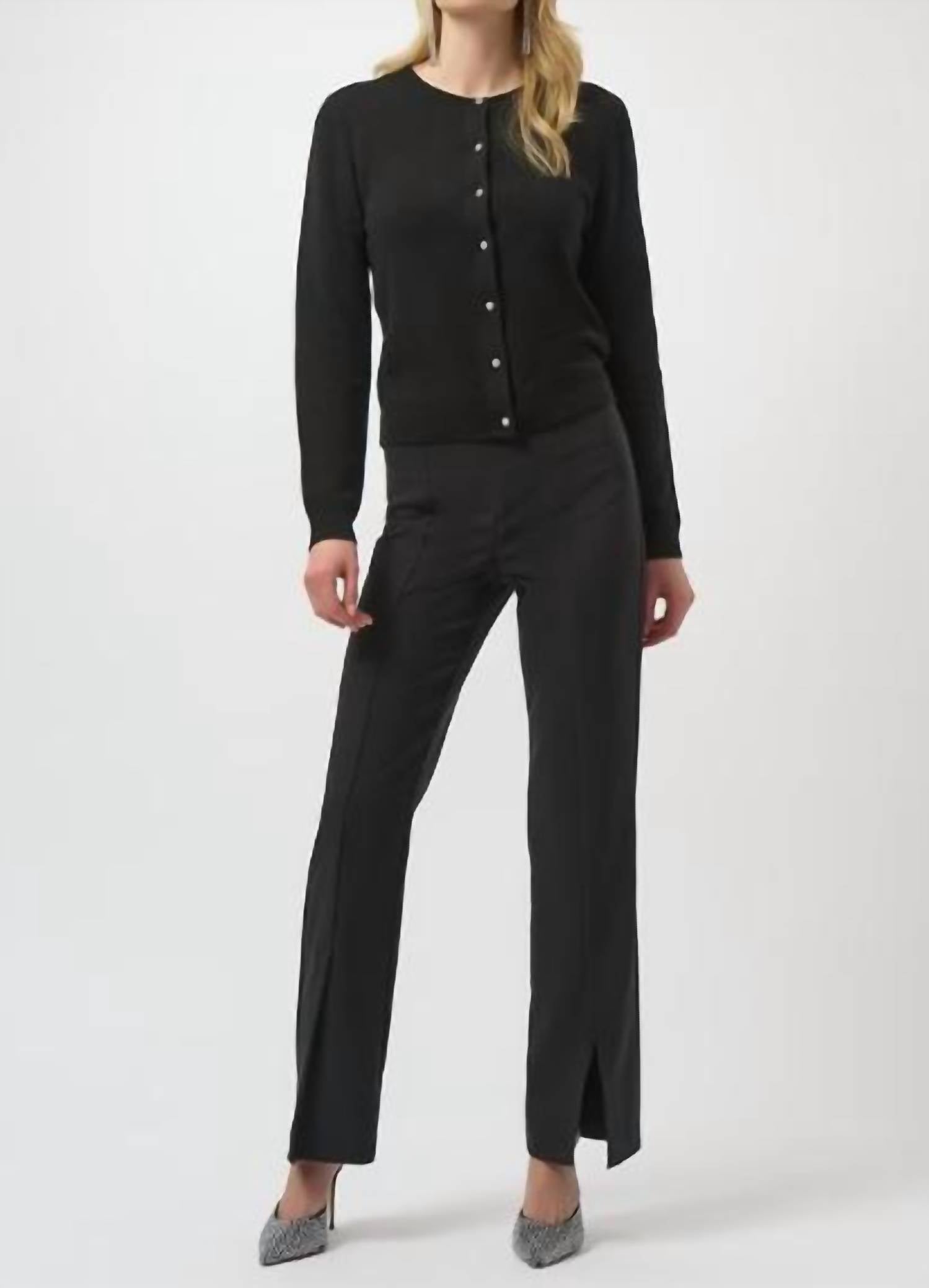 Joseph Ribkoff - Round Neck Button Down Longsleeve Sweater Top