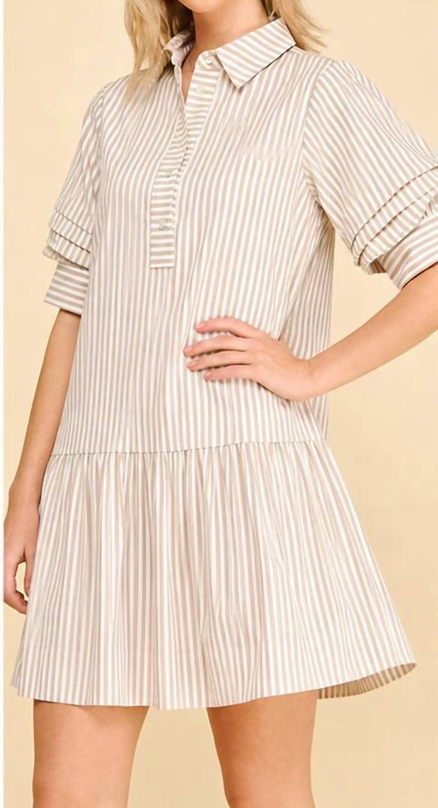 Pinch - Striped Button-down Mini Dress