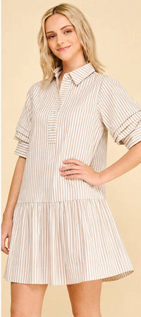 Pinch - Striped Button-down Mini Dress