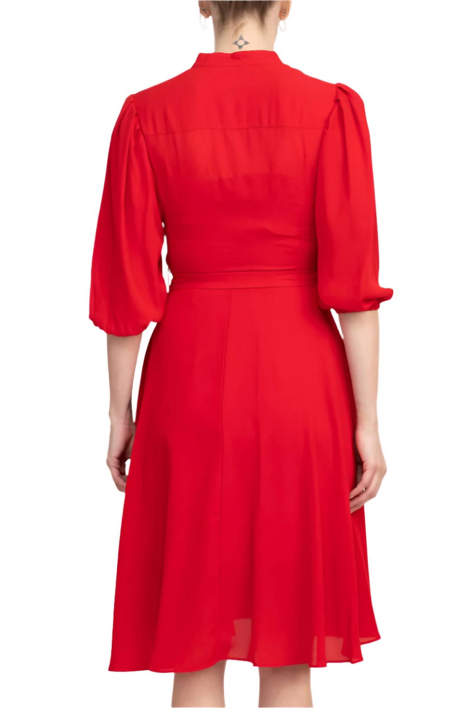 Nanette Lepore - Pleated Front Tie Waist Dress