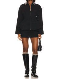 line and dot Eton Mini Skirt in black 1 - women's skirt