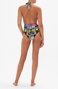 Camilla - Plunge Neck Halter One Piece