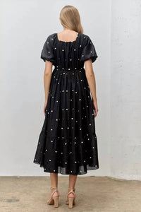 Polagram - Lindi Embroidered Polka Dot Midi Dress