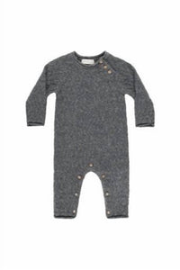 Rylee + Cru COZY HEATHER KNIT JUMPSUIT in grey - kids' item - detail view