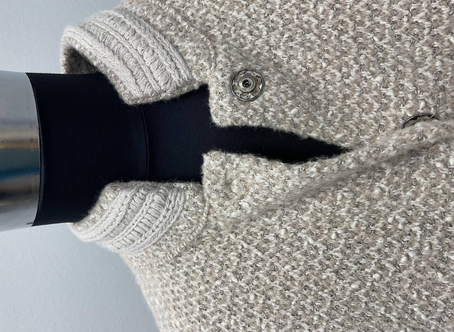 Anneclaire - LUREX TWEED WOOL SWEATER COAT