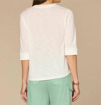 Democracy - Split V-neck Elbow Sleeve Top