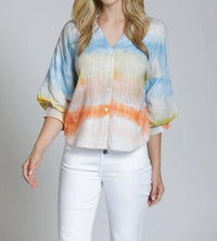 Apny - Watercolor Blouson Sleeve Shirt