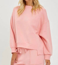 RISEN Oversized Step-hem Sweatshirt in blush - women's top