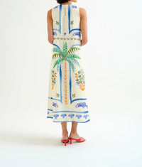 Compania Fantastica - Palms And Mermaid Sleeveless Midi Dress