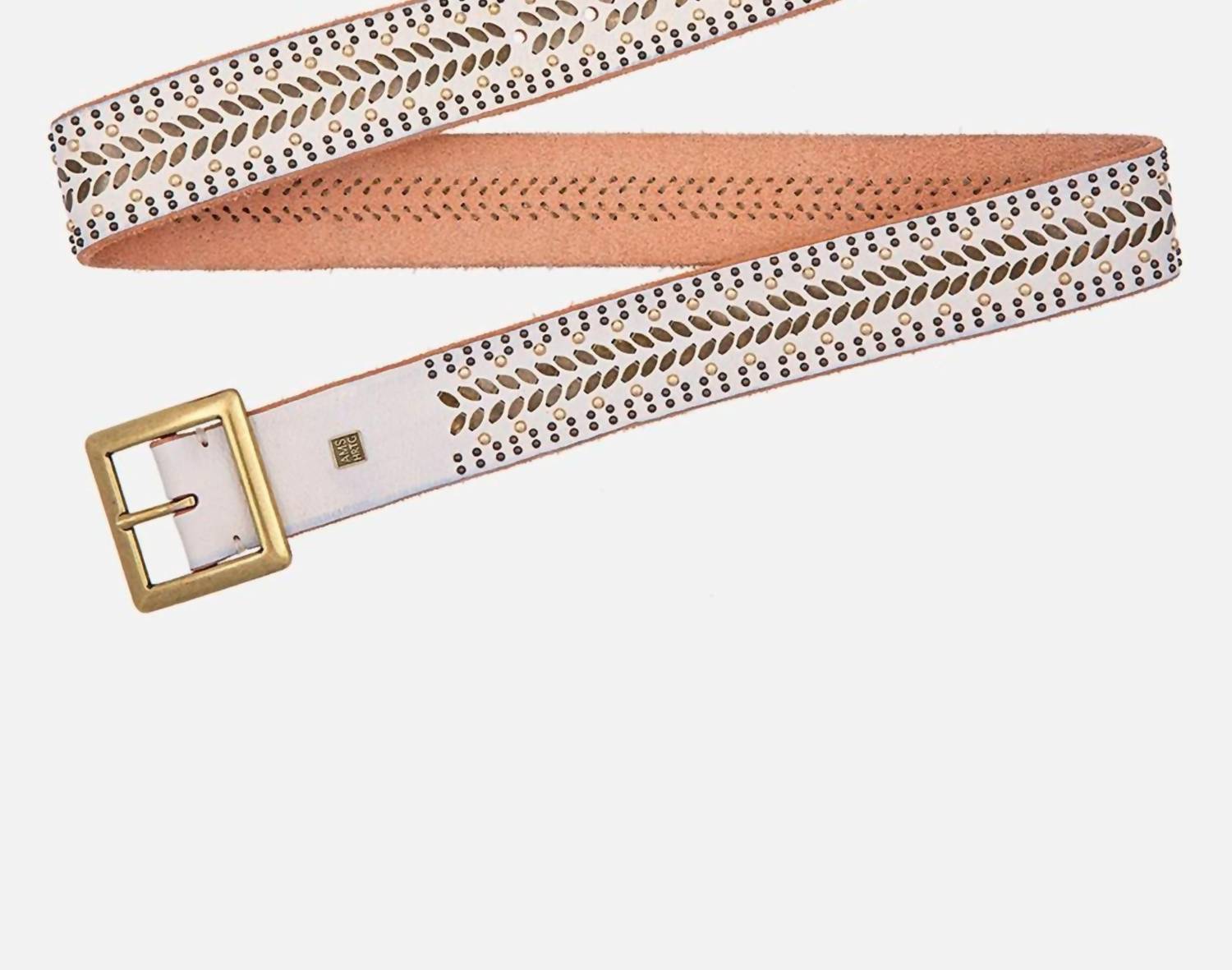 Amsterdam Heritage - Women's Ezra Studded Leather Belt With Square Buckle