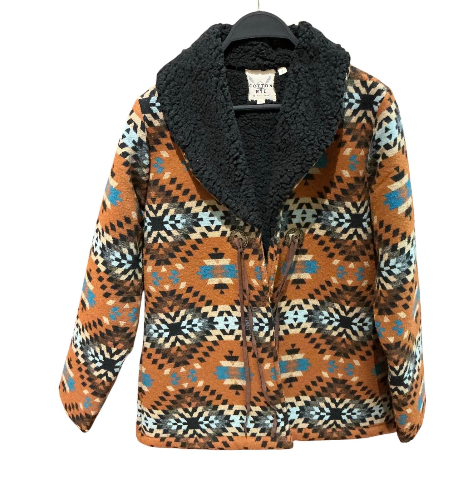 Lucky & Blessed - Women's Printed Sherpa Collar Jacket