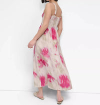 DKNY Printed Rumpled Voile Dress in watercolor - women's dress - alternate view