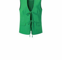 FRNCH Atins Sleeveless Blazer Vest in vert - women's jacket - view 6