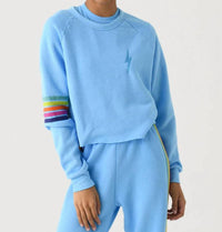 Aviator Nation - Bolt Rugby Stitch Crop Crew Sweatshirt