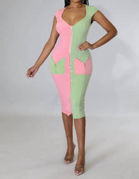 Good Time Usa - Entitled Color Block Sleeveless Mini Dress