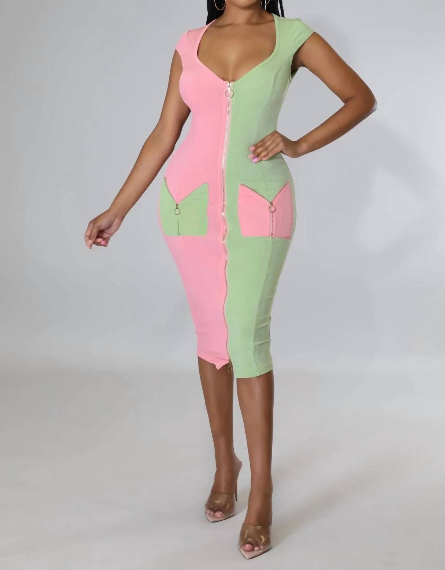 Good Time Usa - Entitled Color Block Sleeveless Mini Dress