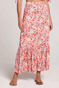 Saltwater Luxe - Floral Button Up Midi Skirt