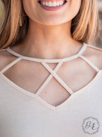 Grace + Emma - Vineyard Day Caged Neckline Tee
