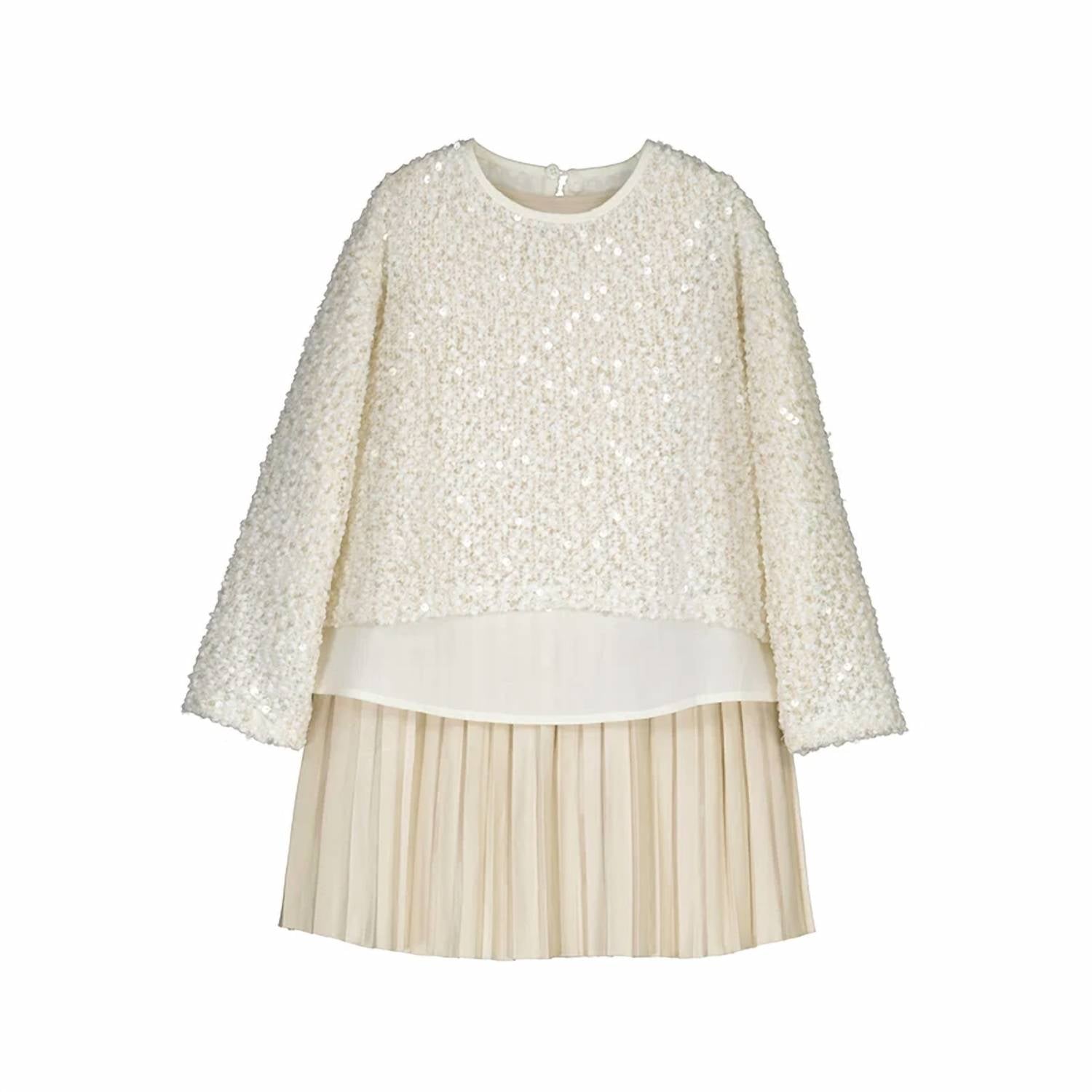 Mayoral - Girls Sequin Combined Dress