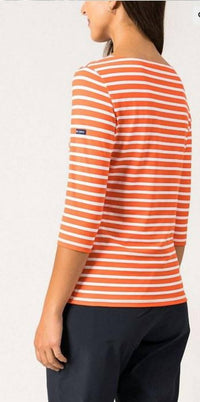 SAINT JAMES GARDE COTE III 3/4 Sleeve Stripe Shirt in basket neige - women's long sleeve top - alternate view