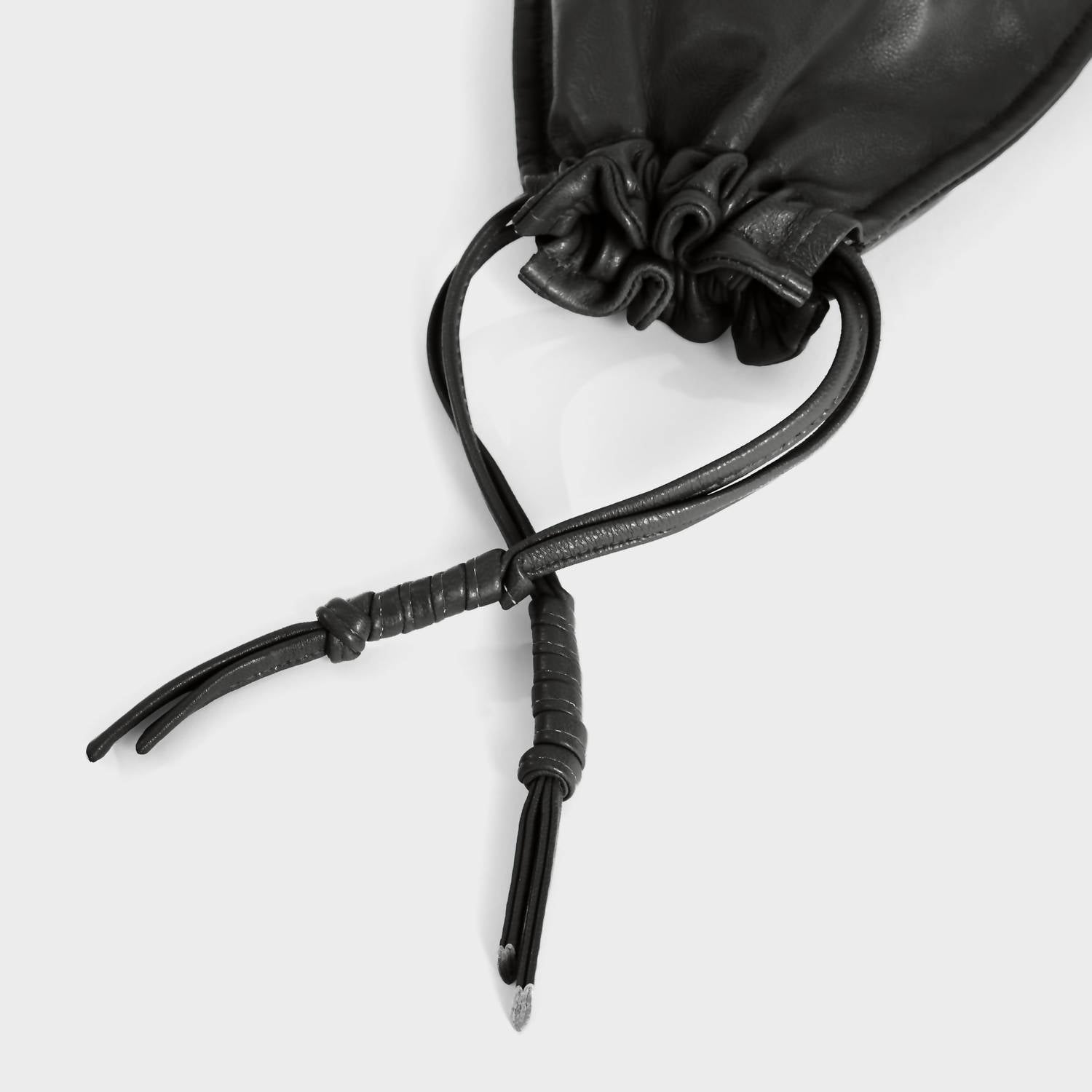 Lemiz - Women's Mini Bowie Drawstring Crossbody Leather Bag