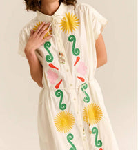 Carolina K - Valerie Embroidered Kaftan Midi Dress