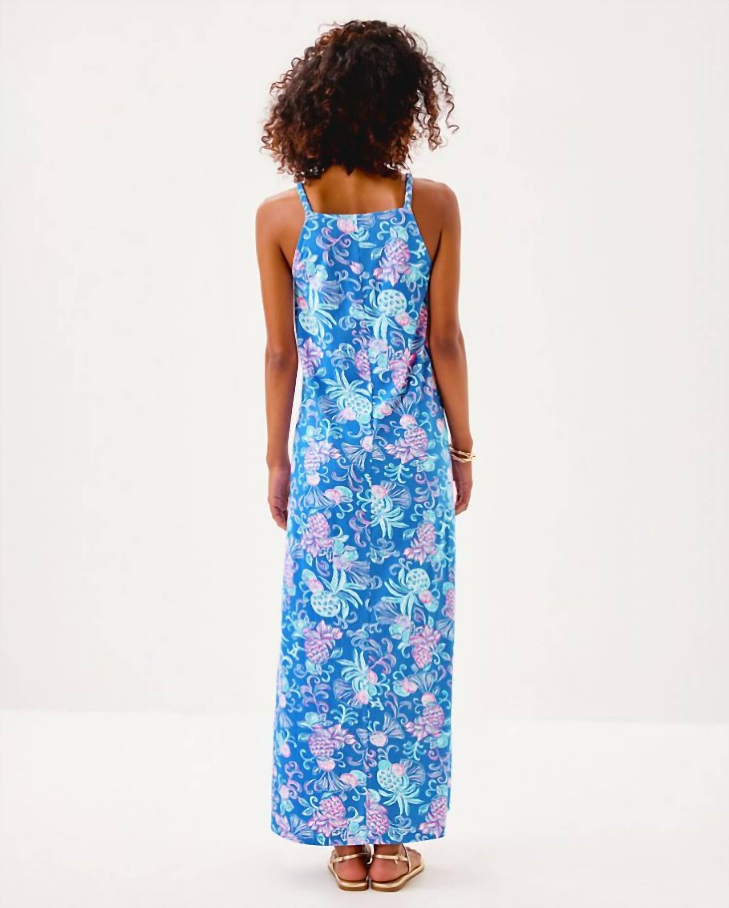 Lilly Pulitzer Kyleigh Maxi Dress in blue - women's dress - detail view