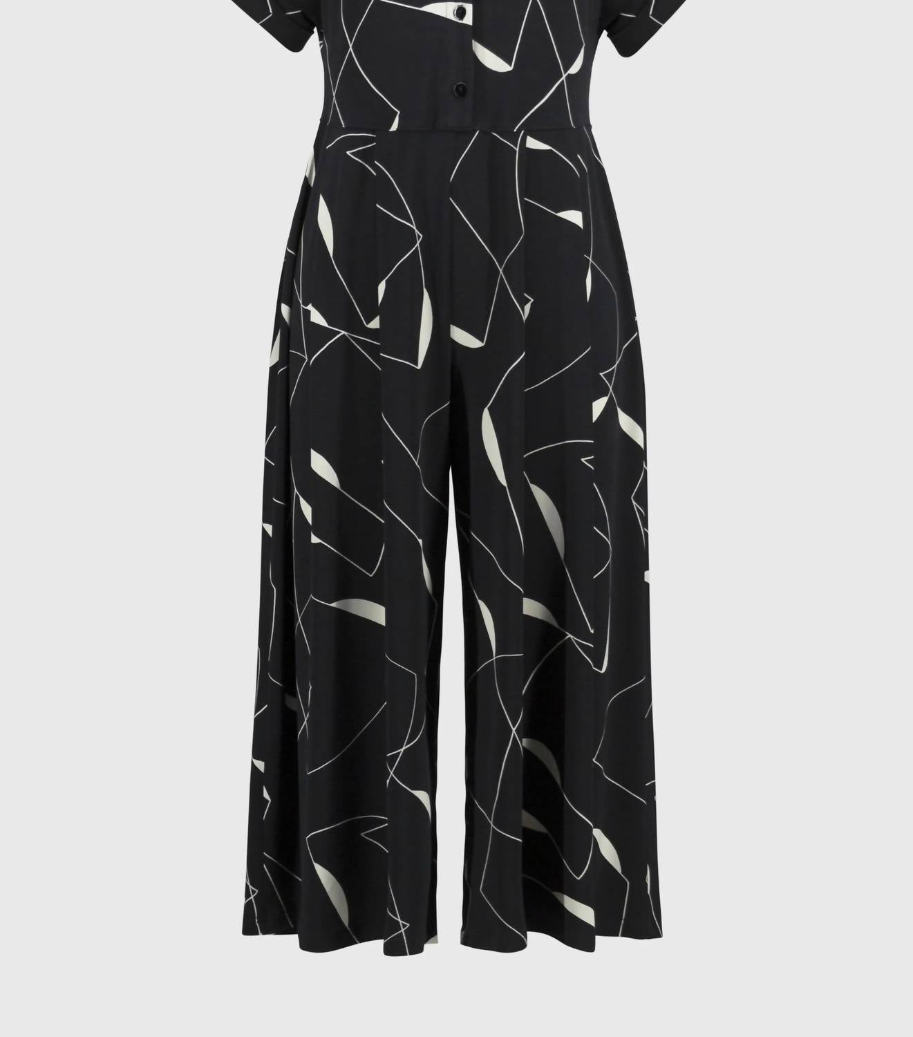 Joseph Ribkoff - Silky Knit Geometric Print Culotte Jumpsuit