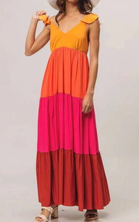 Bibi - Women's Bria Color Block Maxi Dress