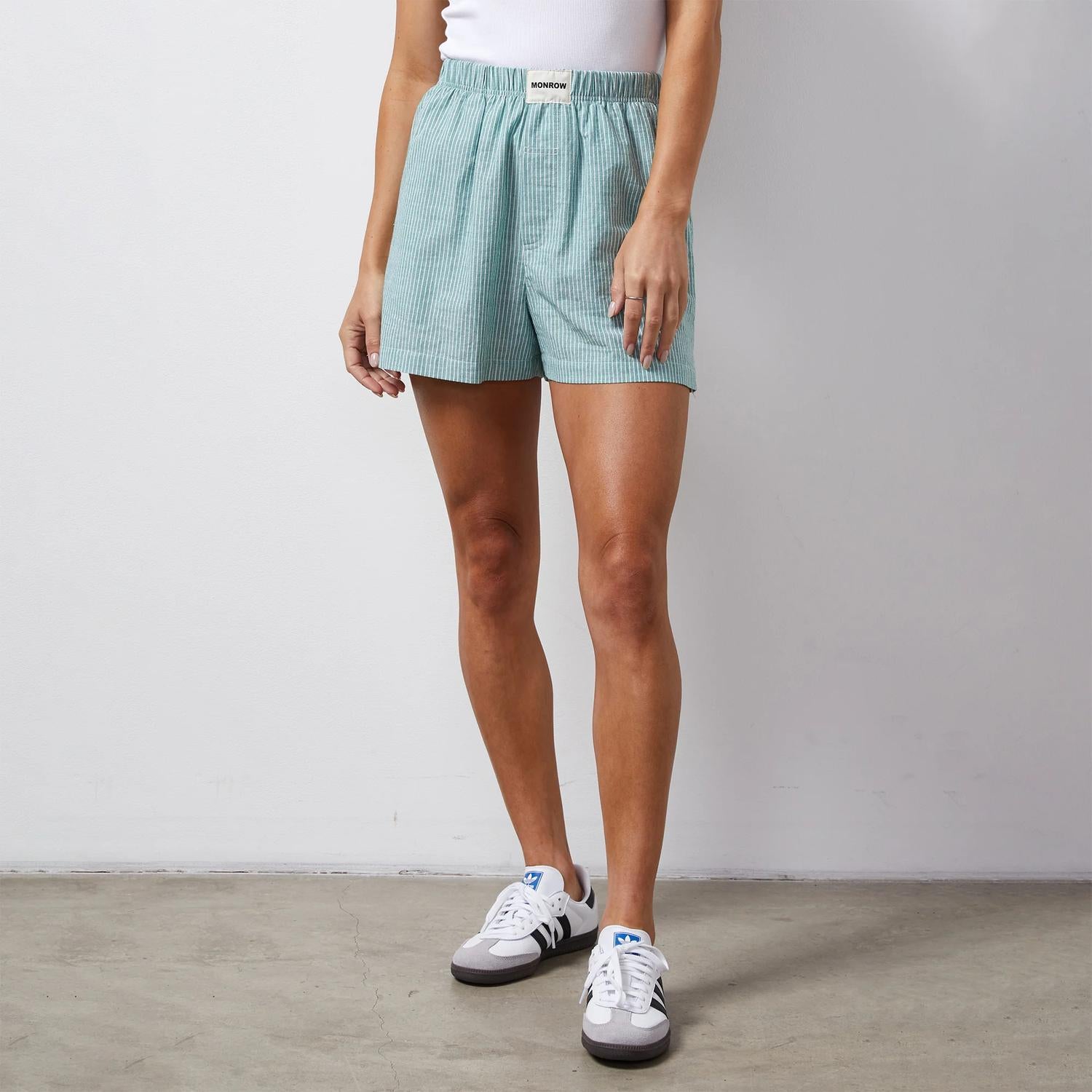 Monrow - Monrow Stripe Poplin Oversized Short