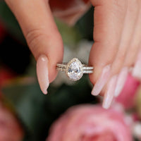 Starlette Women's Juliet Teardrop Engagement Ring in silver - women's jewelry - alternate view