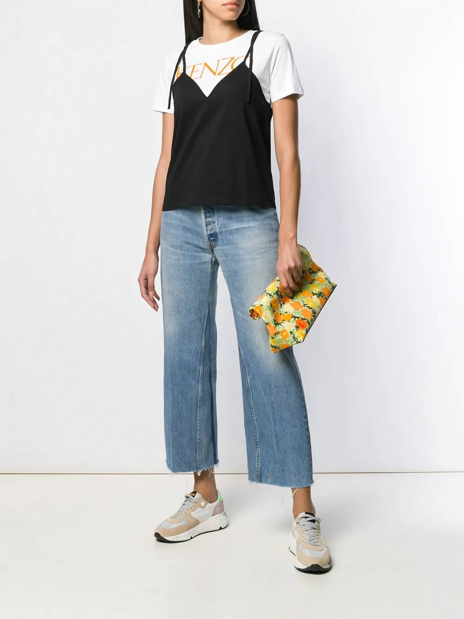 Re/Done - High Rise Wide Leg Crop Jeans