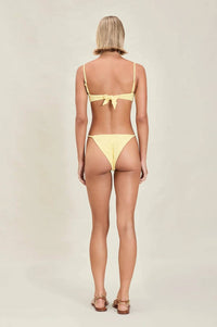 Devon Windsor Poppy Bikini Top in lemon drop - women's bikini top - detail view