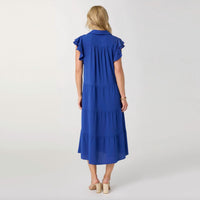 Coco + Carmen - Kendall Flutter Sleeve V-neck Tiered Dress