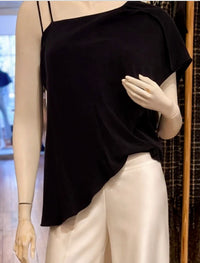 Lola & Sophie - Women's One Shoulder Drape Top