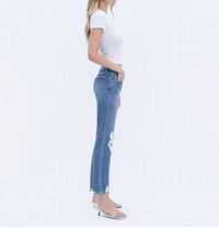 Vervet By Flying Monkey - High Rise Distressed Boyfriend Fit Jeans