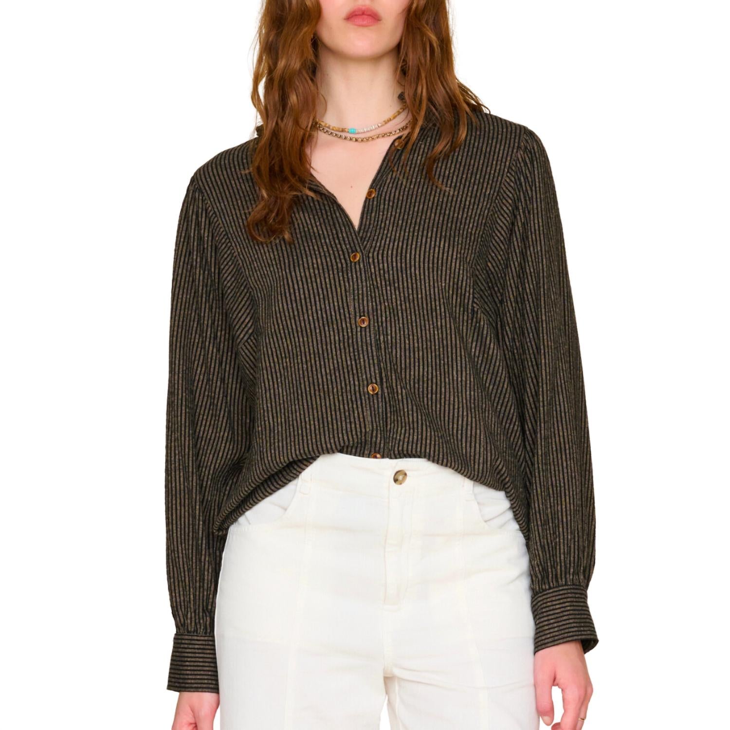 XIRENA Women's Serafina Shirt in phantom stripe - women's shirt