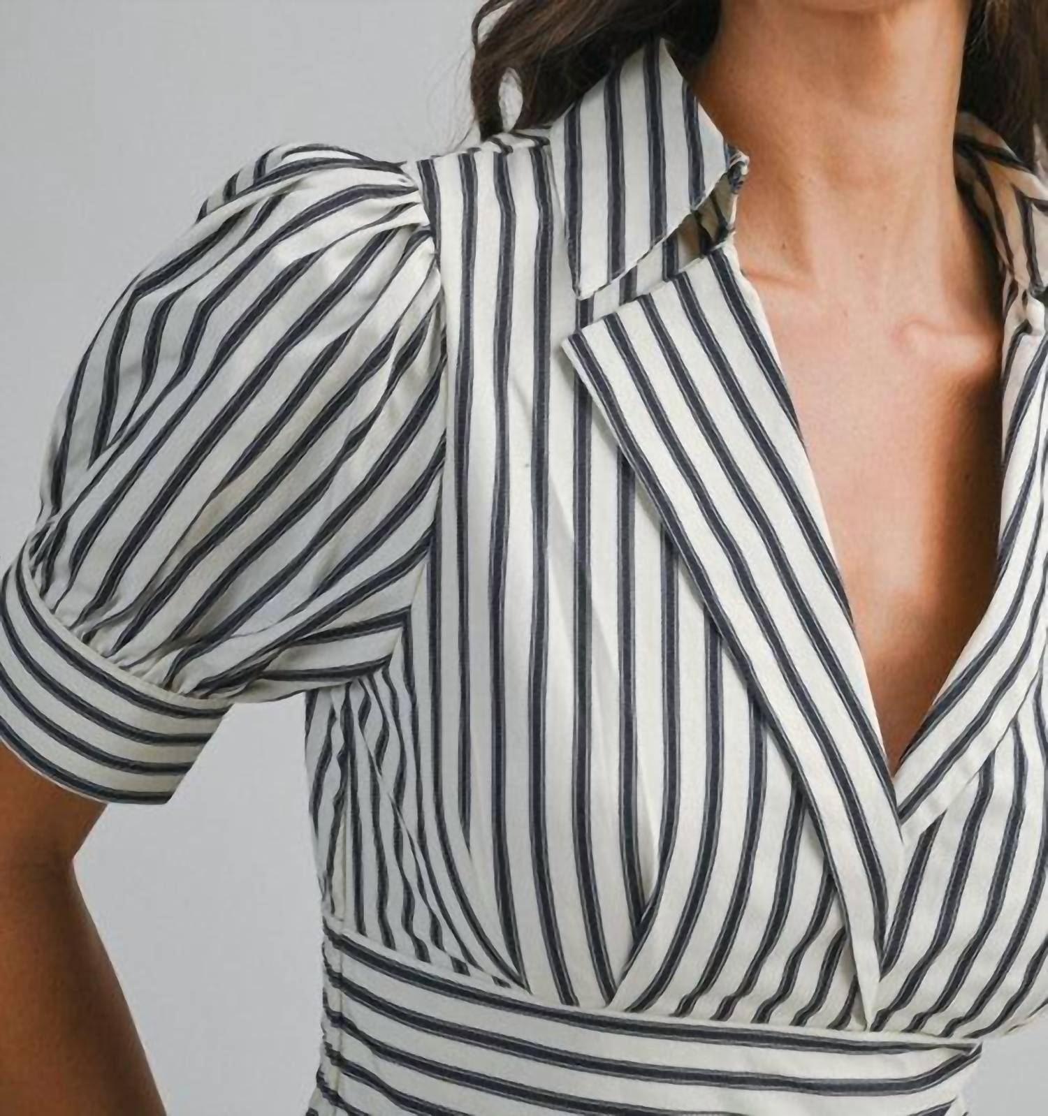 MABLE Bianca Dress in blue stripe - women's dress - view 6