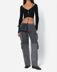 John Elliott - Piper Silk Rib Cropped Cardigan
