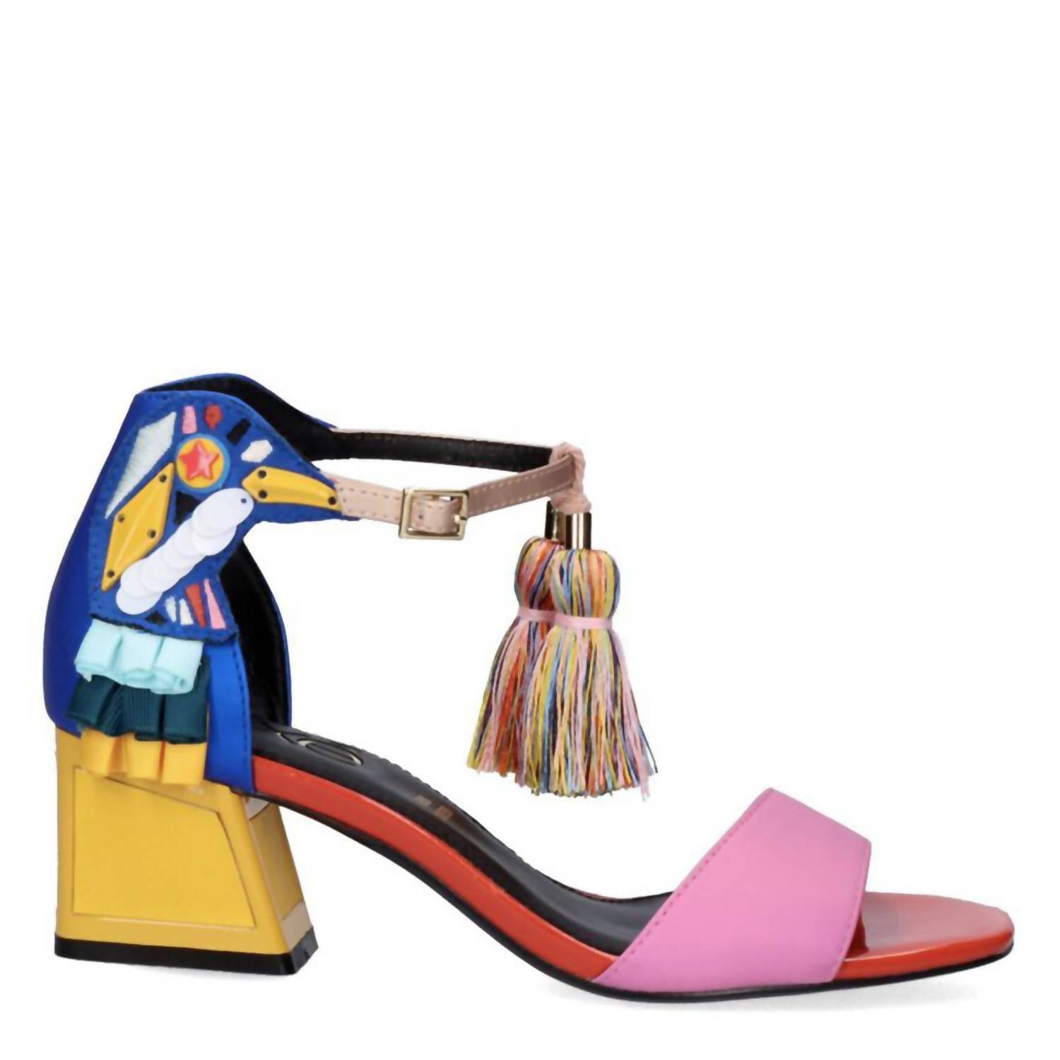 Exe Women's Luisa Low Heel Sandal in pink multi - women's heels