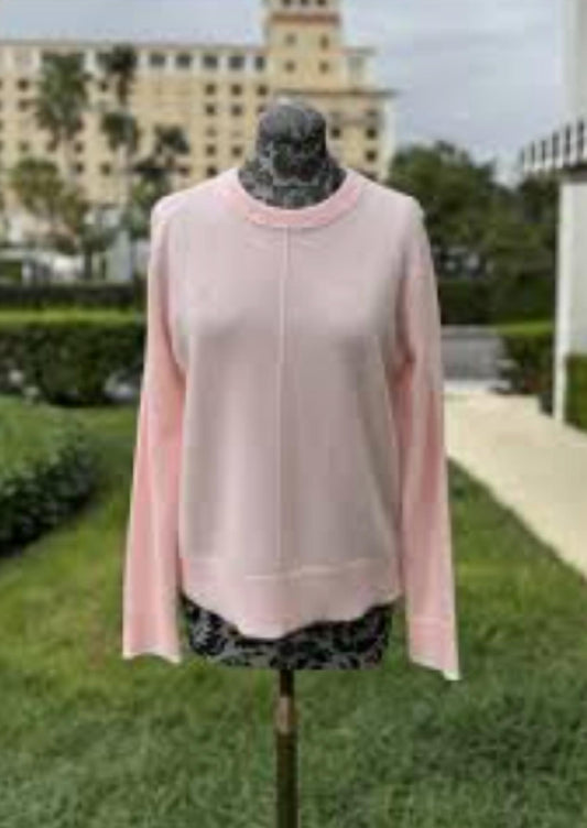 Kinross - Women's Cashmere Tipped Crew Neck Sweater