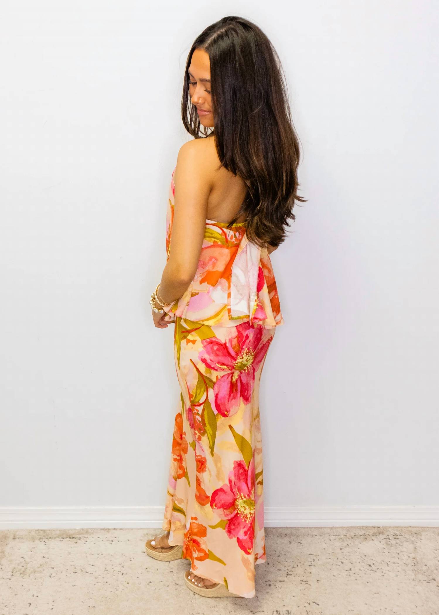 Sunday Edition - Tropical Floral Halter Dress