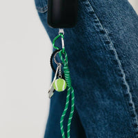 Pretty Simple Tennis Rope Charm Key Chain Bag Charm in emerald - women's accessory - detail view