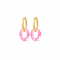 Gold & Honey - Women's Lucite Curb Link Hoop Earrings