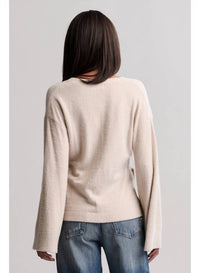 BAREFOOT DREAMS Cozychic Lite Wide Sleeve Button Front Cardigan in stone - women's cardigan - alternate view