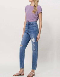 Vervet By Flying Monkey - Erika Distressed Mom Jeans