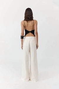 St. Agni PLEAT LOOP PANTS in ivory - women's pants - detail view