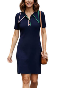 Joostricot - Short Sleeve Mini Polo Dress
