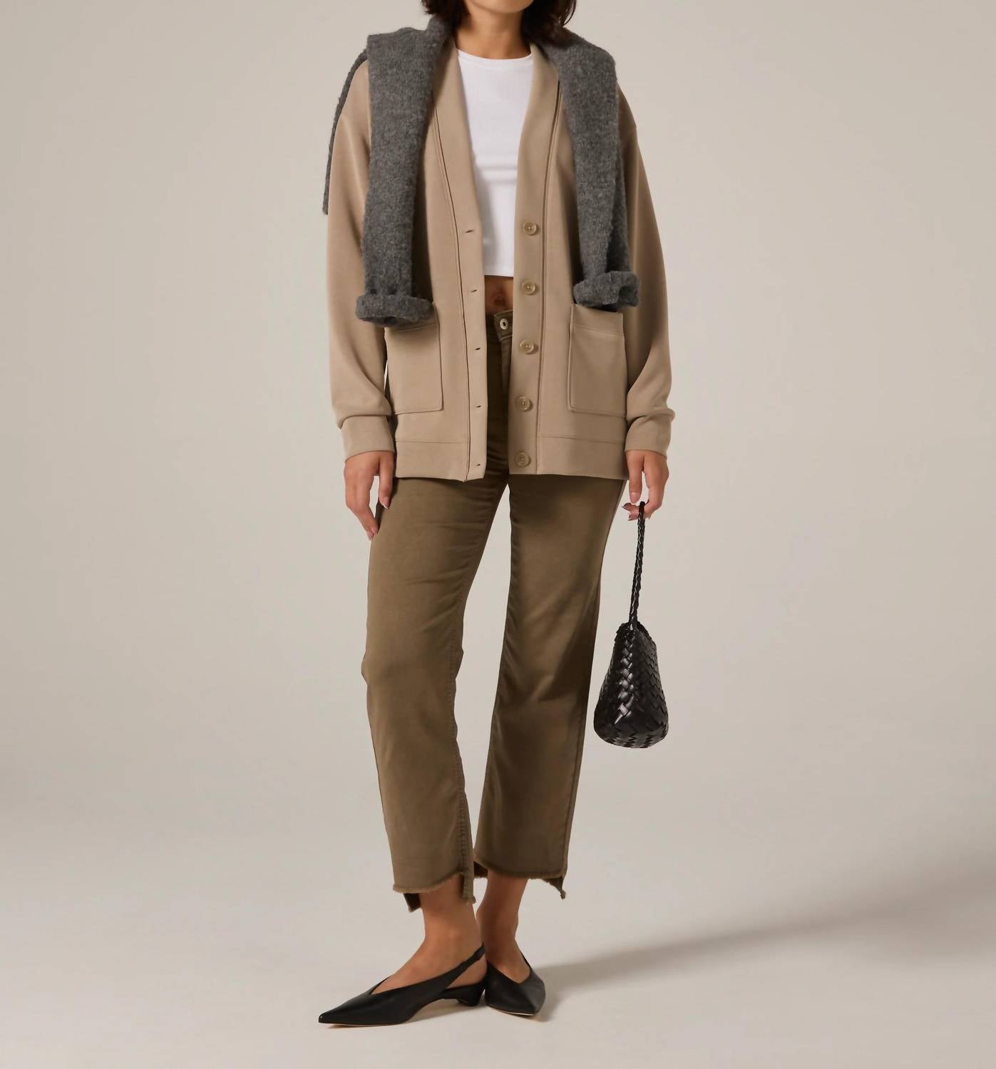 7Diamonds Rev Understated Structure Cardigan in hazelwood - women's cardigan