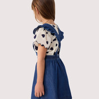 Petit Bateau - Girls Denim Sleeveless Pinafore Dress